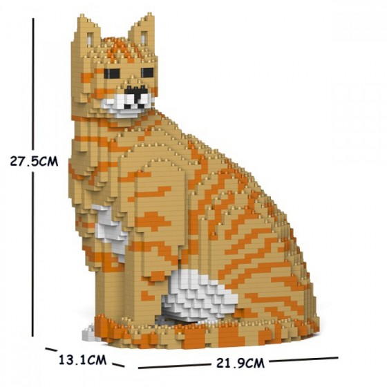 Chat Roux Assis En Briques Lego Jekca