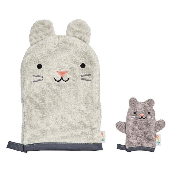 Gants de toilette pour bébé Petit chat - Kids