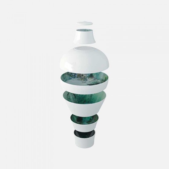 Service de vaisselle empilable Vase Ming aqua white Plats et plateaux