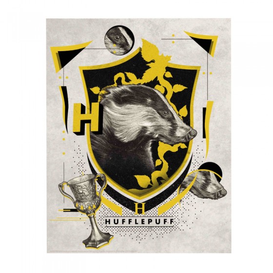 Lithographie Poufsouffle Harry Potter 36x28 cm - Affiches culture pop