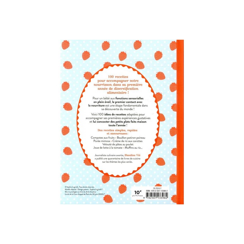 Recettes De Bebe Avec Sophie La Girafe Livres De Cuisine Livres