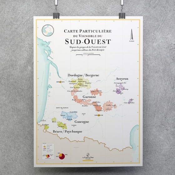 Affiche 'La Carte Des Vins De France' - La Carte Des Vins Svp