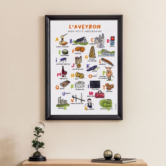 Poster Vintage Aveyron France - 60x90 Cm - Impression Toile Pour Décoration Murale Bureau Ou Salon