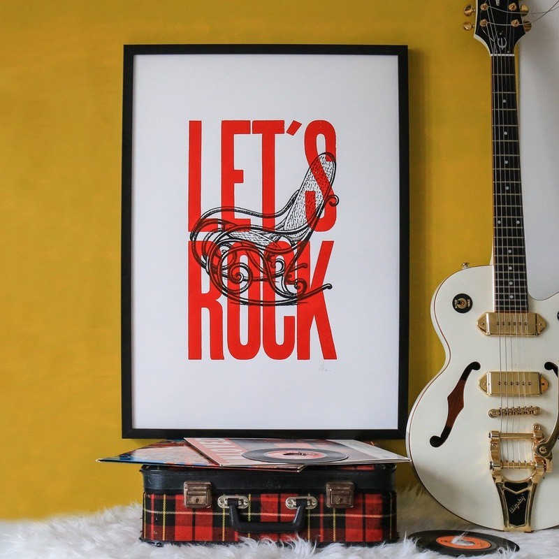 Affiche de guitare, Affiche couleur, Affiche ambiance, Affiche musicale, Art
