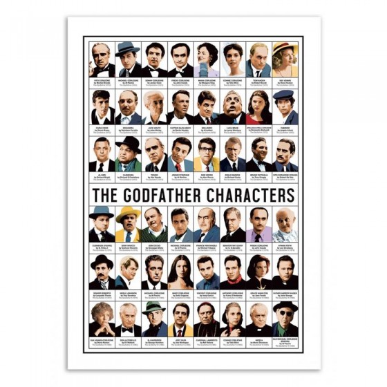 Poster Le parrain les personnages du film 50x70cm Affiches pop