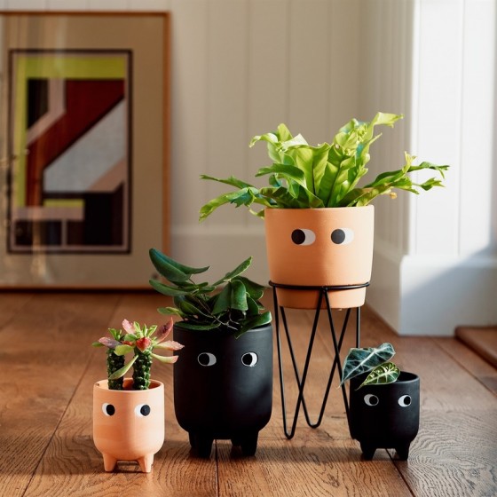 Cache Pot sur Pied Métal Noir - Vases et Pots de Fleurs