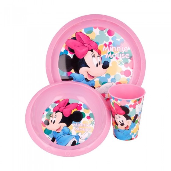 Set 3 pièces vaisselle enfant Minnie Disney - Vaisselle Kids