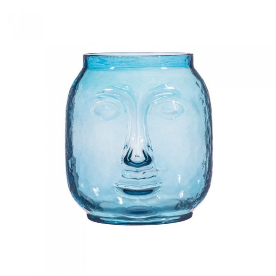 VASE VISAGE BLEU Vases, pots et cache pots Objets déco