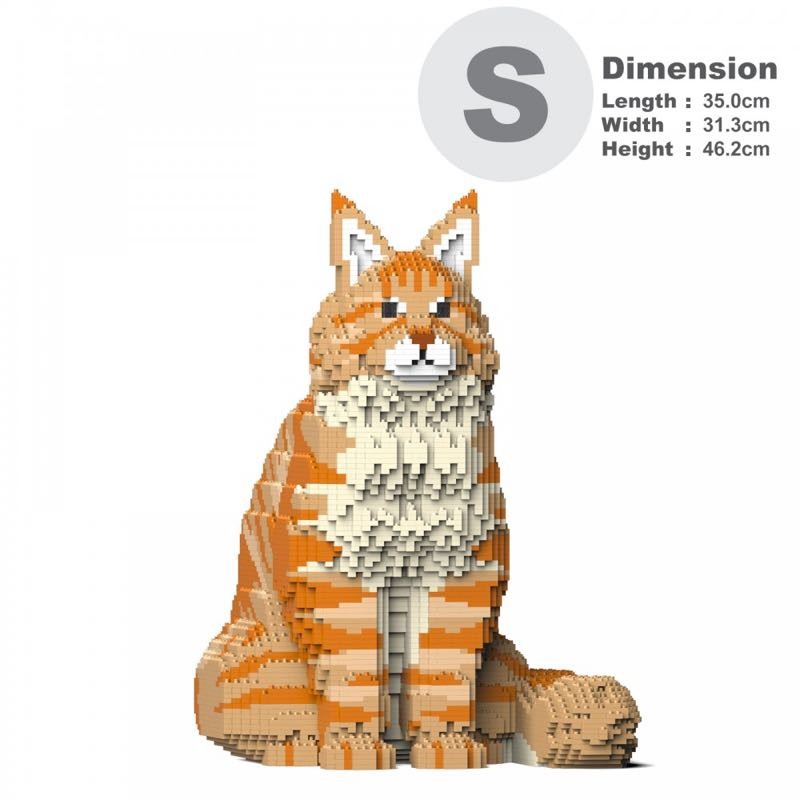 Chat maine coon roux assis Jekca Jeux d