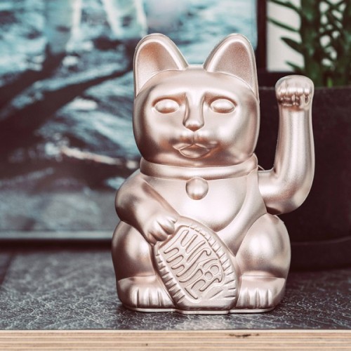 Figurine Chat Porte-Bonheur Solaire - Décoration Bureau Ou Voiture - Blanc Ou Jaune